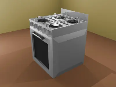 High Quality Low Poly Stove Perfect for Gaming and Architecture Low-poly 3D model