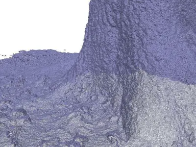 Winter tree trunk 3D scan Low-poly 3D model