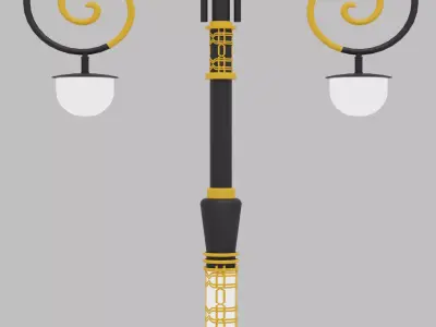 City Street Lamp low poly Low-poly 3D model