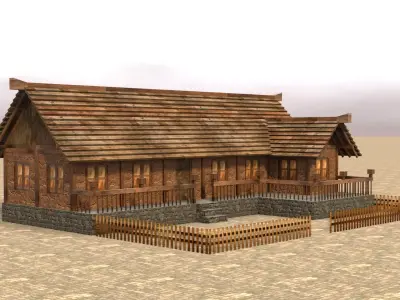 Medieval house sixteen 5 Low-poly 3D model