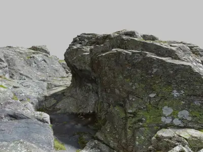 River Rock Cliff Photoscan PBR Low-poly 3D model