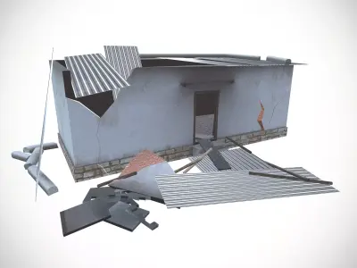 Damage Albester House Low-poly 3D model
