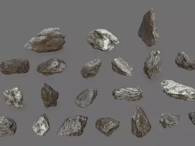 rocks Low-poly 3D model