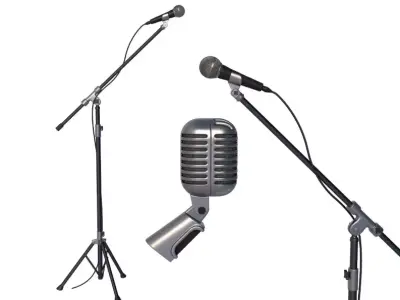 Microphone collection 3D model
