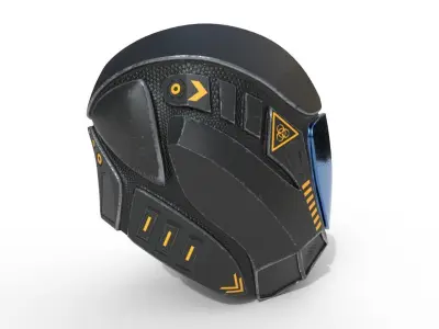 Scifi Helmet Low-poly 3D model
