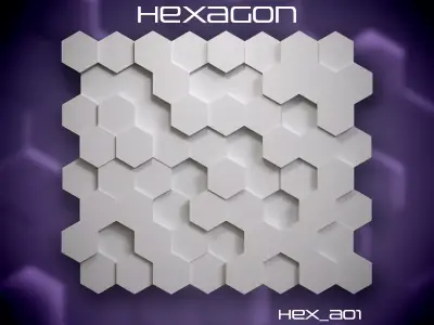 Hexagon 3D Futuristic Texture Panel 3D print model