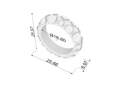 Artistic Textured Dome Ring JDBCo 3D print model