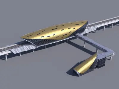 Dubai metro station 3D model
