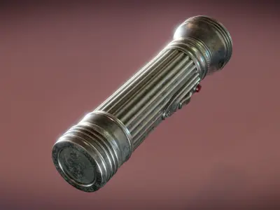 Vintage Flashlight Low-poly 3D model