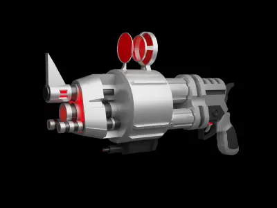 Sci-Fi Revolver Game Ready Model Low-poly 3D model