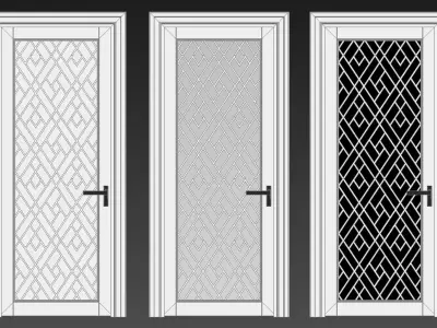 Modern interior door 3D model purchase