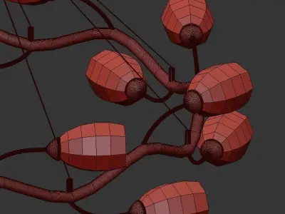 ADRIANNA gold chandelier with clear crystals 3D model