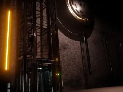 Factory Lab and Office Steampunk style Low-poly 3D model