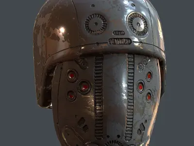Gas mask helmet 3d model scifi Low-poly Low-poly 3D model Low-poly 3D model 58