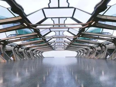 Modern Corridor Scene - Architectural Background - V1U5 3D model