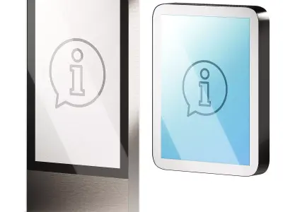 Touch information kiosks City interactive advertising stands 3D model