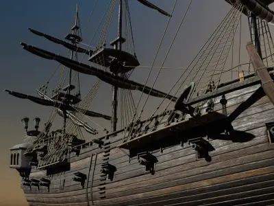  Galleon Black Pearl Pirate Ship 