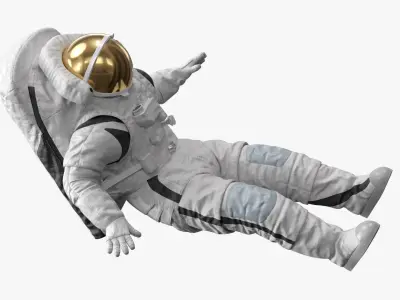  Modern Moon Spacesuit Empty Rigged for Cinema 4D 