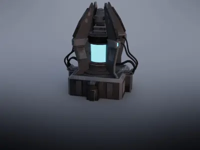 Generator futuristic lamp Low-poly 3D model