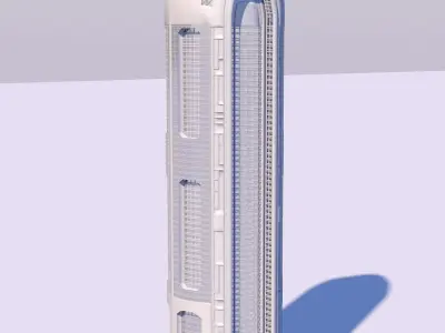 Futuristic skyscrapers downtown 3D model