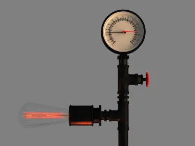 Pipe Lamp - Wall 3D model