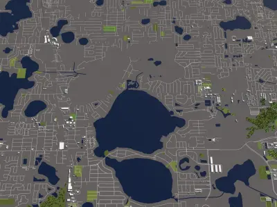 Orlando 50x50km City Map Model 3D model