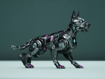 Sci-Fi Dog Low-poly 3D model