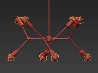 Modern Brass Chandelier 3D model