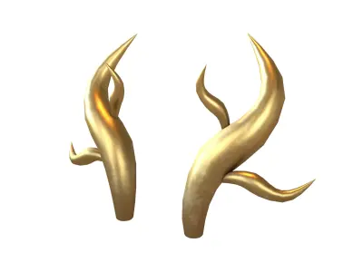 Dragon Horn v1 005 Low-poly 3D model