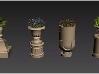 European-style flower pot 3D model