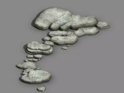 Koike town - river stone 01 3D model