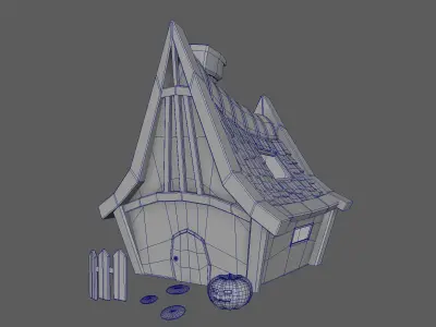 Low Poly Witch House Exterior Low-poly 3D model