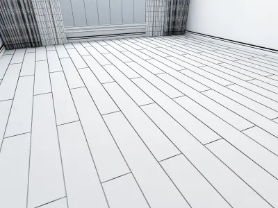 Floor model living room with two wood flooring Low-poly 3D model