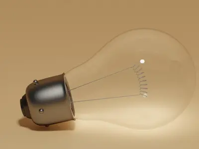 Simple Cute Incandescent Light Bulb 3D model