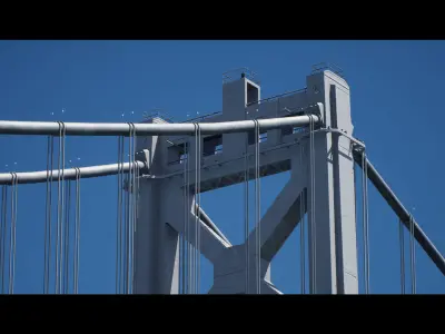 San Francisco - Oakland Bay Bridge 3D Model with Textures Low-poly 3D model