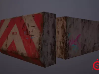 Street Barricade Low-poly 3D model