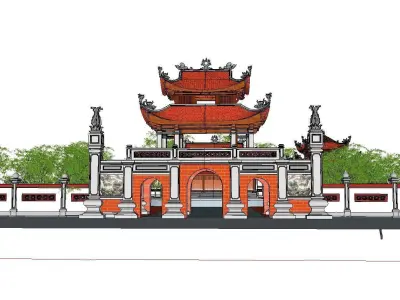 Architecture-Religion-God-Culture-Temple-0273 chinese garden ... 3D model