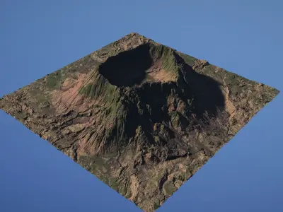 Landscape Environment Volcano Snow 27 Low-poly 3D model