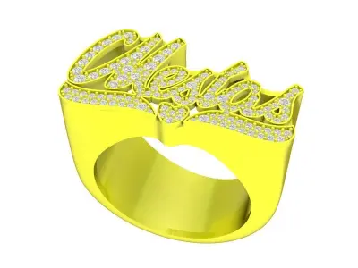 A7836 Hip Hop Letter Diamond Ring 3D print model