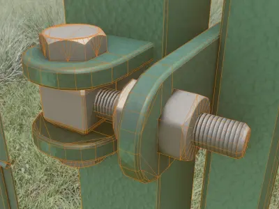 Modular Fence and Door Construction-Set Low-poly 3D model