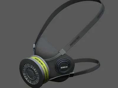 Gas mask helmet 3d model military combat fantasy futuristic  Low-poly 3D model