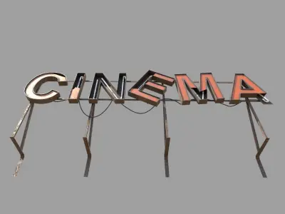 Old Cinema Sign  3D model