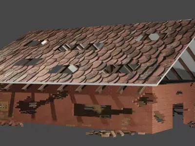 House wooden with pieces 3D model