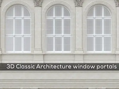 Classic Architecture window portals 3D model