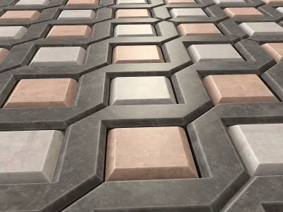 Paving zigzag ecoparking 3D model