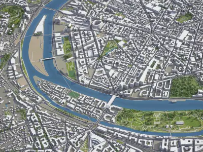 Paris - Hauts-de-Seine Low-poly 3D model