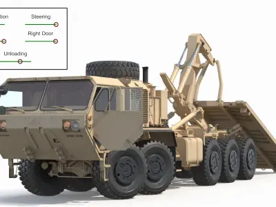  Oshkosh PLS Military Cargo Truck Sand Rigged 