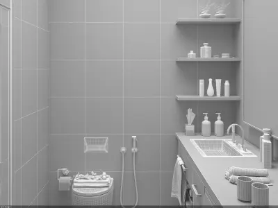 Wc bathroom interior  3D model