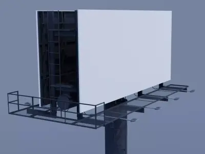 Two-Sided Billboard Low-poly 3D model