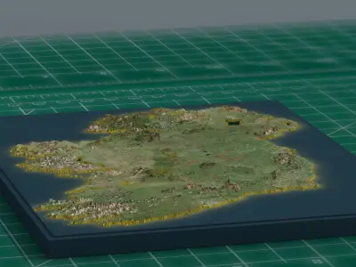 Ireland Relief Map Terrain 3D model